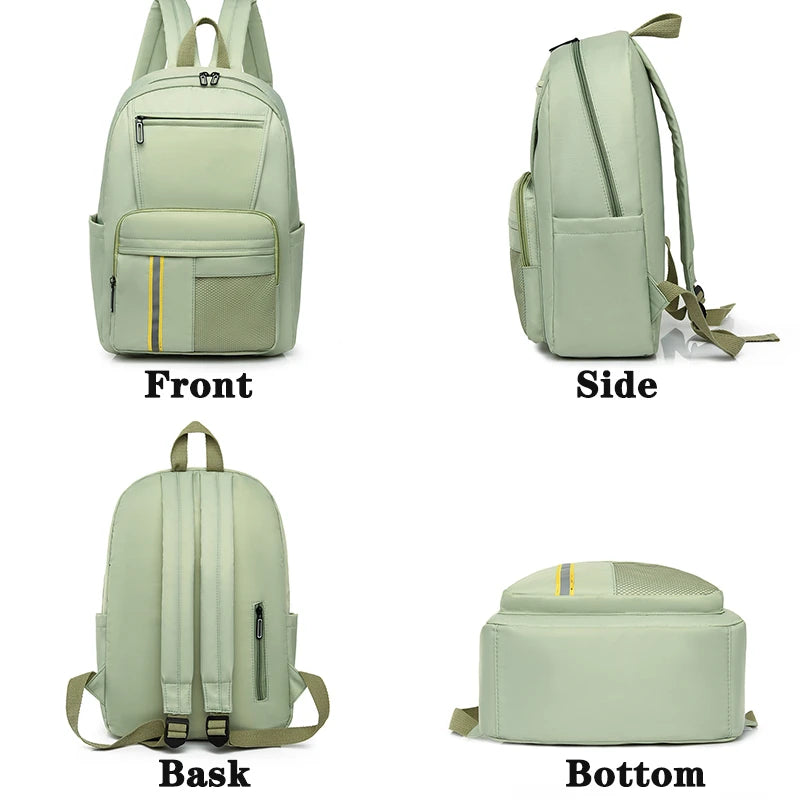 Waterproof Nylon Women Backpack Multi-pocket Laptop Unisex Travel Bag