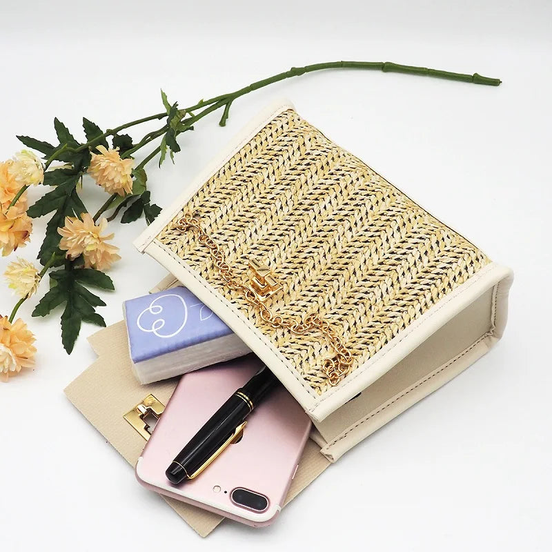 Fairy Woven Handbag Retro One-shoulder Messenger Small Square Bag Ladies Bags