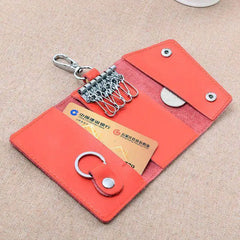100% Cow Leather Car Key Wallet Function Key Case Zipper Holder