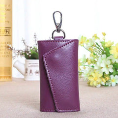 100% Cow Leather Car Key Wallet Function Key Case Zipper Holder