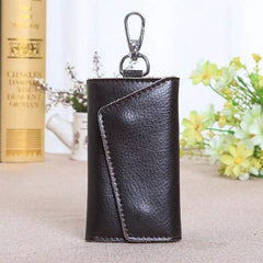 100% Cow Leather Car Key Wallet Function Key Case Zipper Holder