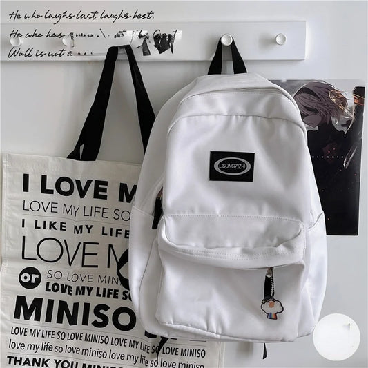 Canvas Women Shoulder Bag School Bag for Teenager Casual Girls