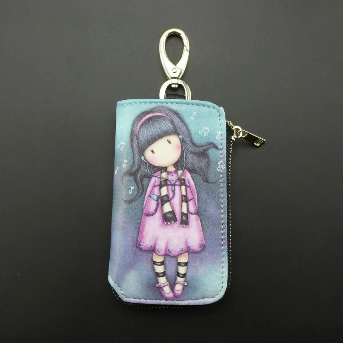 Leather Key Wallet Car Key Case Zipper Holder