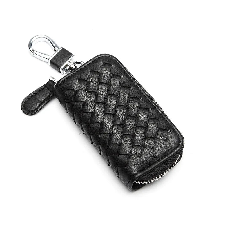 Genuine Leather Key Wallet Zipper Key Holder
