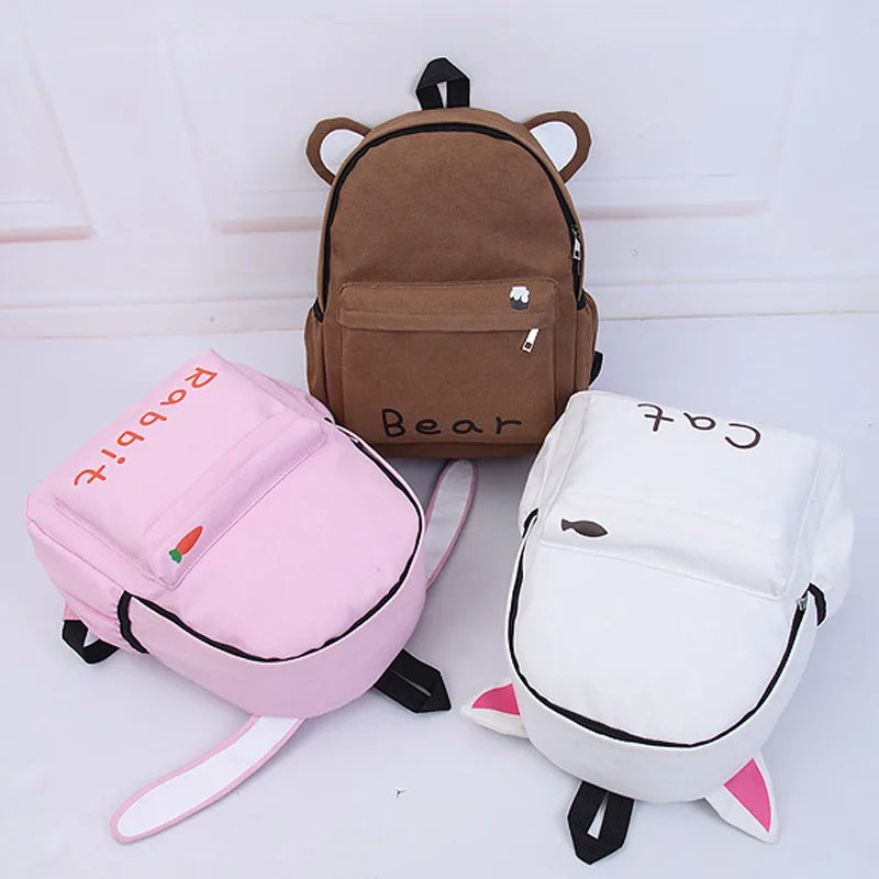 Harajuku Style Long Ears Backpack Student School Bag