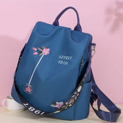 Embroidered Backpack Women Small Fresh Oxford Cloth Backpack Anti-Theft