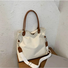 Canvas Tote Bag Oversized Shopper Multiple Pockets