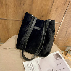 Leopard Crossbody Handbag Plush Shoulder Bag for Women
