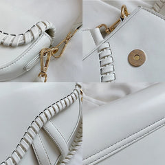 Saddle Women Bag One Shoulder Handle Casual Hasp Zipper PU