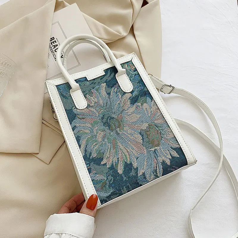 Women's Small Canvas Shoulder Bag Square Crossbody Bag