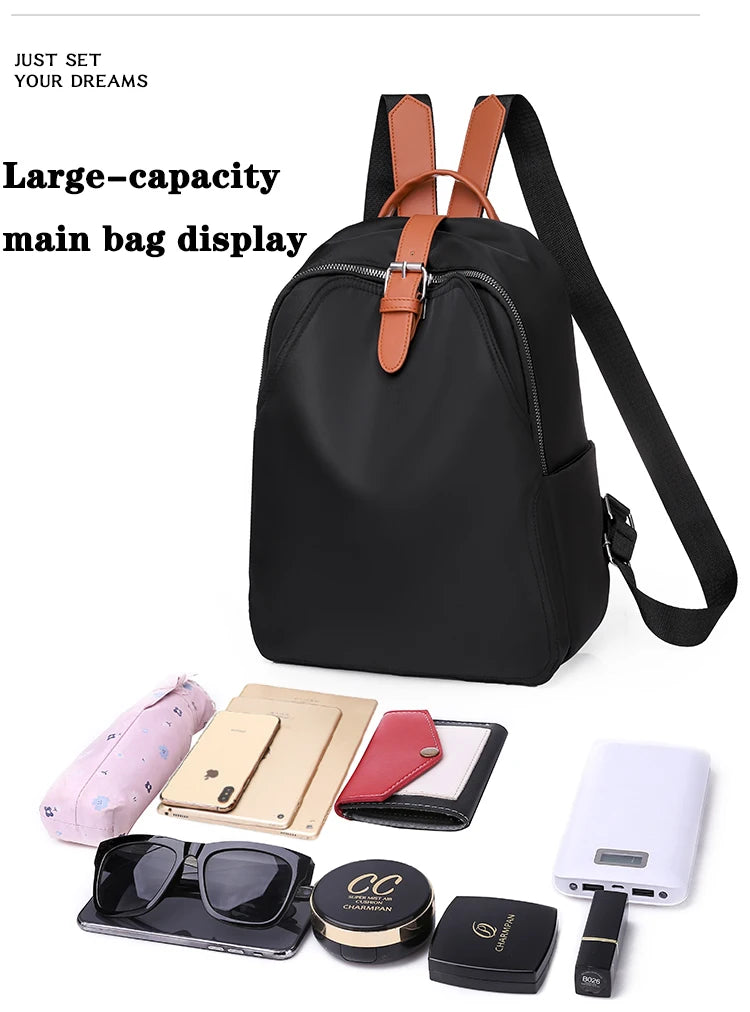 Oxford Cloth Backpack Ladies Large Capacity School Bag