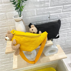 Small Fresh Girl Messenger Chest Bag Canvas Single Shoulder Multi-function