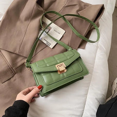 Women's PU Leather Shoulder Bag Small Square Daily Messenger Bag