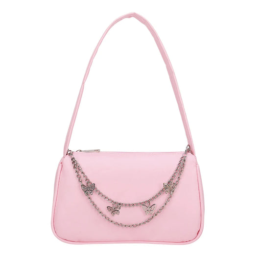 Women Butterfly Chain Underarm Shoulder Bags Casual Small Handbags