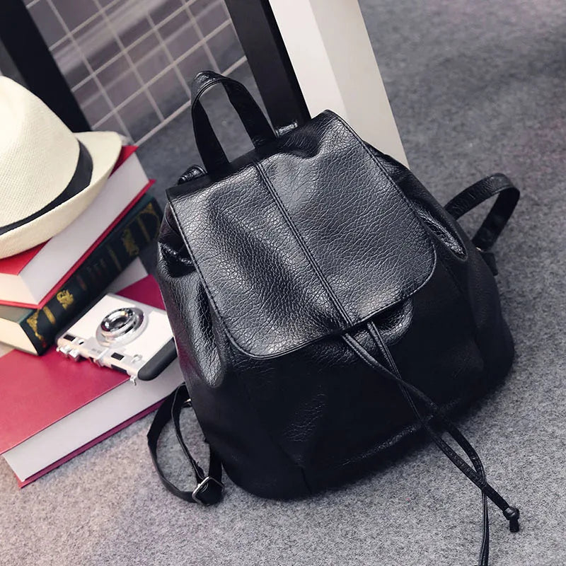 Women's Mini PU Leather Backpack Bagpack Small Travel Bags