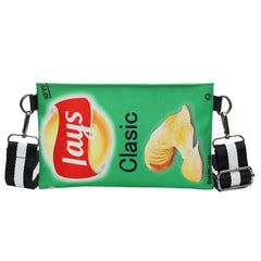 Funny Women Crossbody Bag Cartoon Printed Envelope Bags Potato Chips Purse