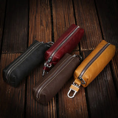 Leather Keychain Organizer Pouch Men Women