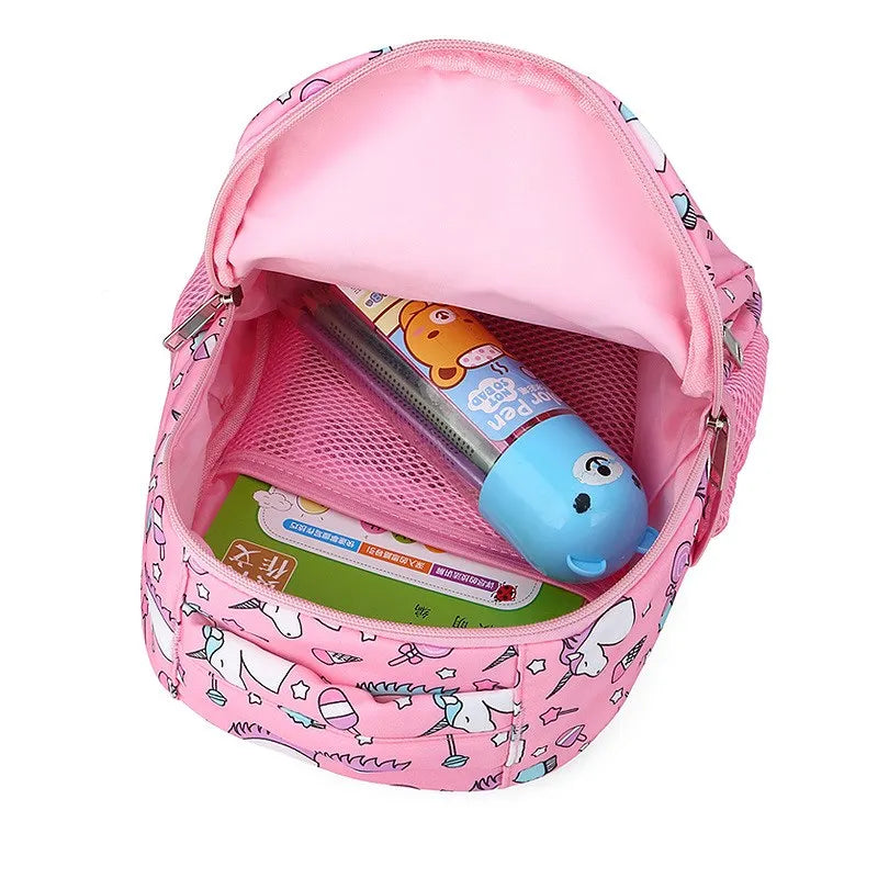 Girl School Bags Child Pink Purple Printing Backpack Kindergarten Girls