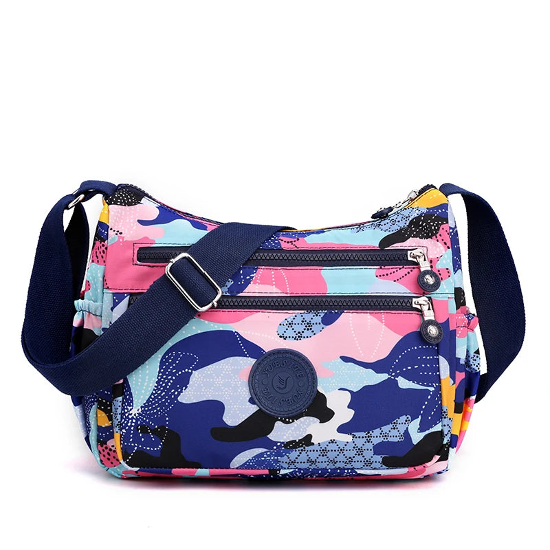 Flower Pattern Nylon Ladies Shoulder Bag Women Messenger Bags