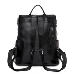 High PU Leather Women Backpack Anti-theft Print School Bag Large Capacity