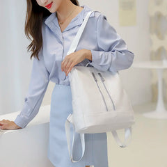 High PU Leather Women Backpack Anti-theft Print School Bag Large Capacity