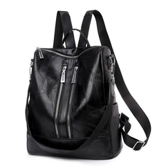 High PU Leather Women Backpack Anti-theft Print School Bag Large Capacity