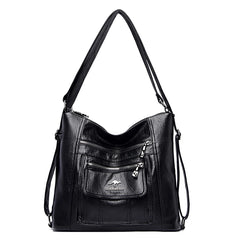 Women's PU Leather Shoulder Bag Large Capacity Handbag Sac A Main