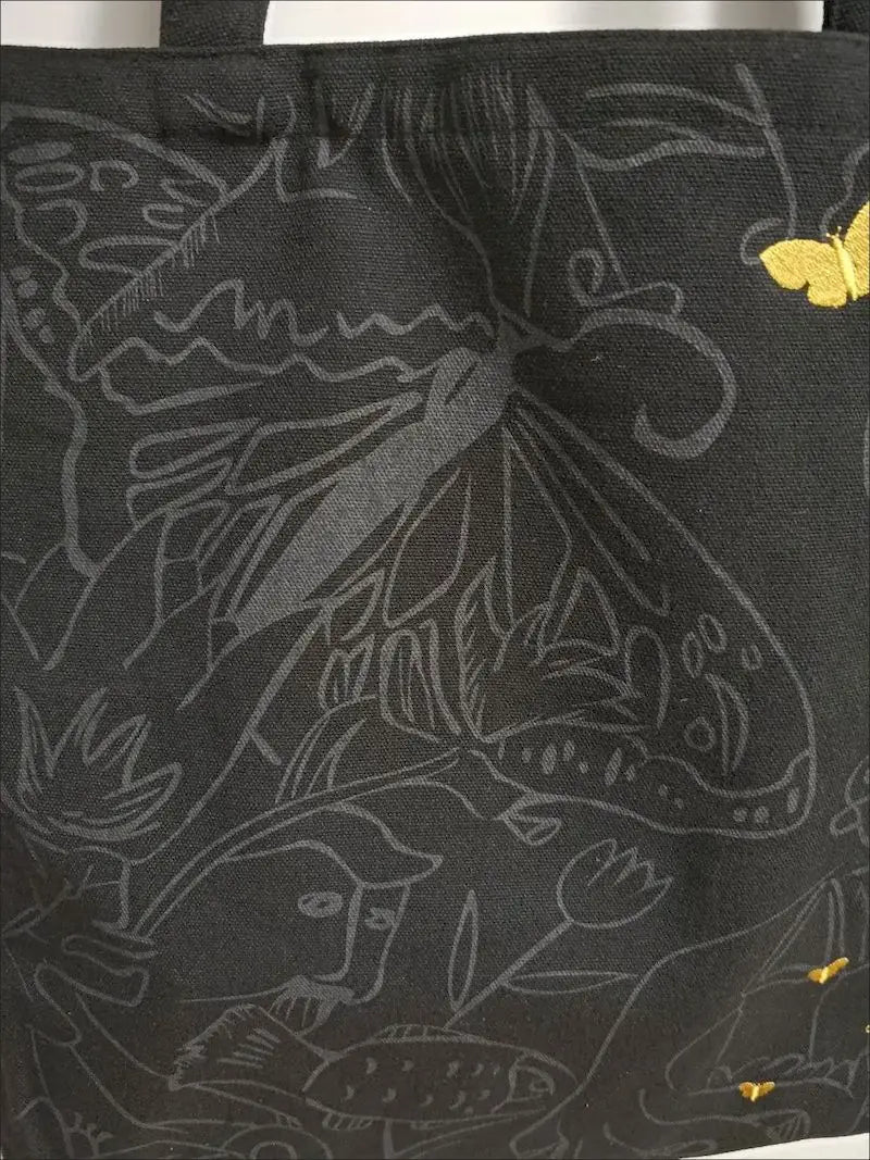 Embroidered Butterfly Canvas Crossbody Bag