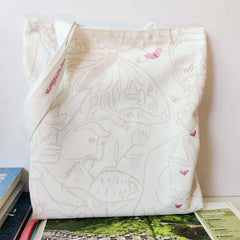 Embroidered Butterfly Canvas Crossbody Bag
