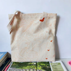 Embroidered Butterfly Canvas Crossbody Bag
