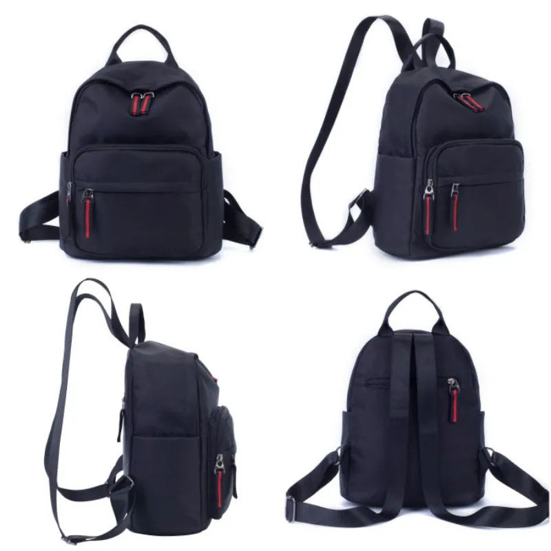 Nylon Women Backpack Casual Solid Student Backpacks