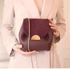 Small Chain Bucket Bag Lady Messenger Shoulder Crossbody Handbag