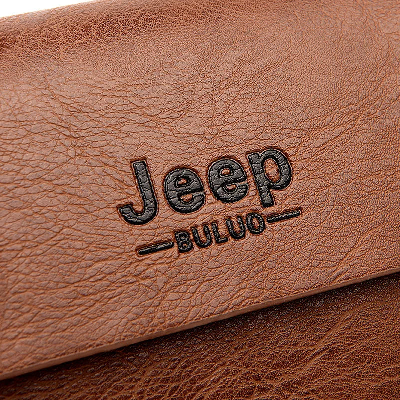 Men's Large Capacity Leather Wallet Phone Pocket Bag