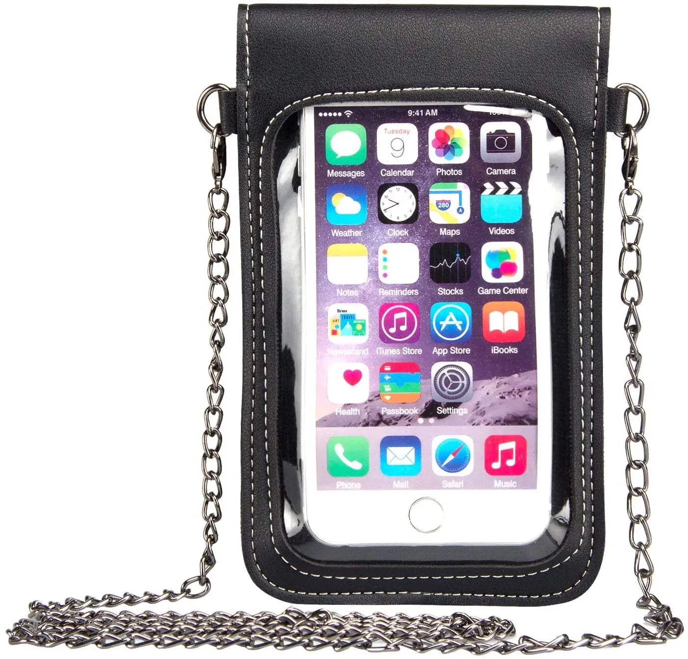Metal Chain Girl Casual Handbag, Crossbody Shoulder Bag
