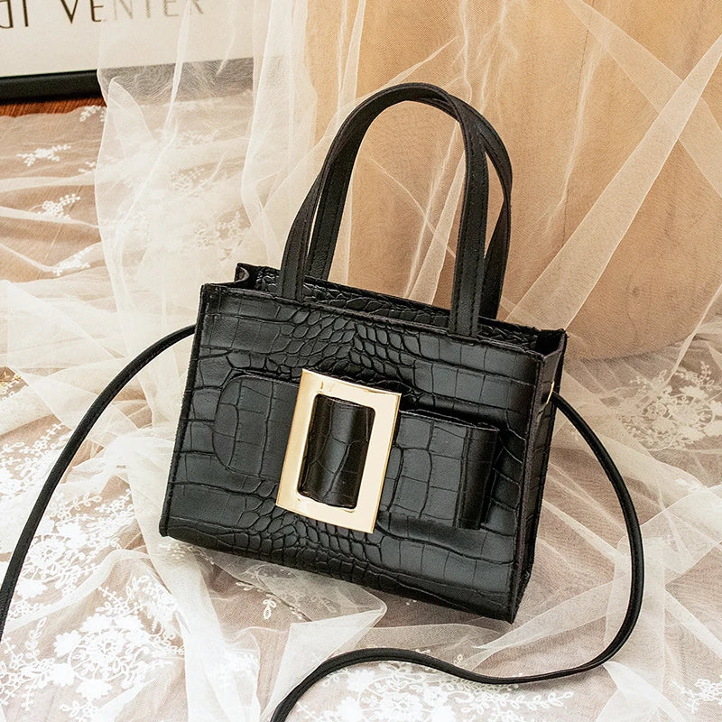 Crocodile Pattern Small Square Bag Women Handbags Shoulder Messenger Purses