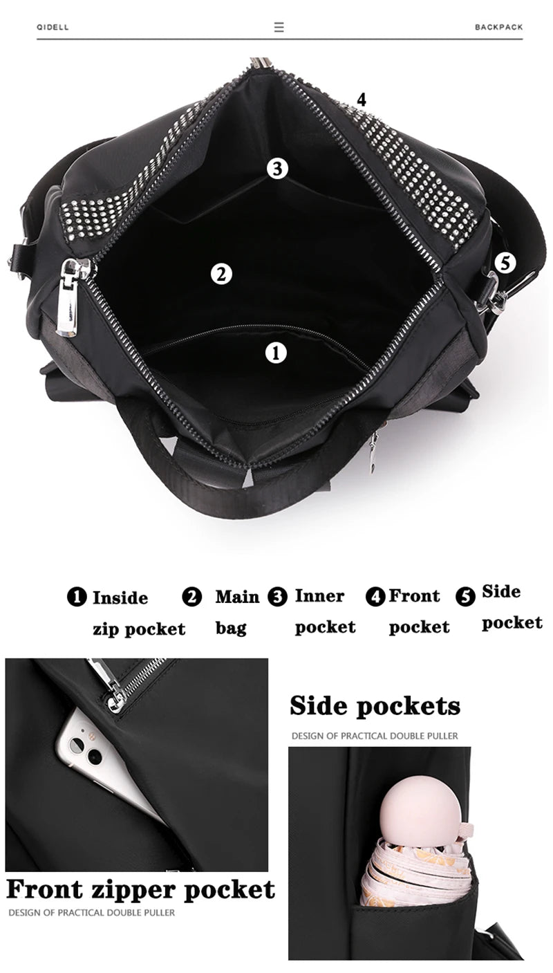 Waterproof Oxford Anti Theft Backpack for Women