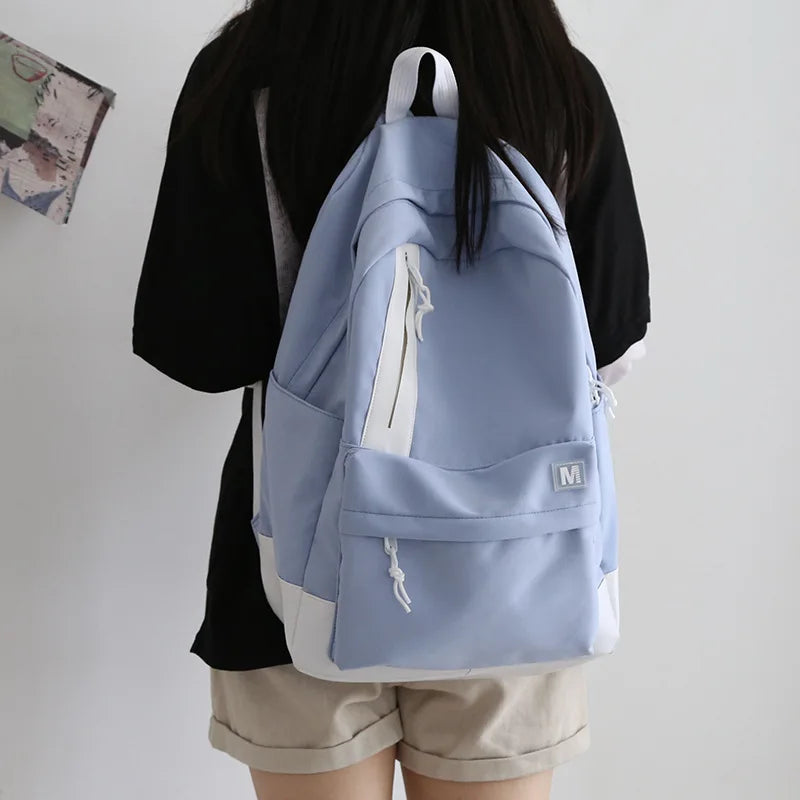 Waterproof Panelled Backpack for Women 15.6 inch Laptop Travel Bags