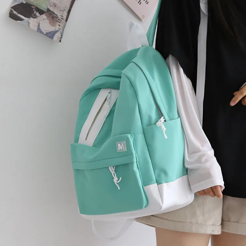 Waterproof Panelled Backpack for Women 15.6 inch Laptop Travel Bags