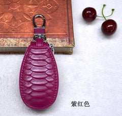 Leather Car Key Case Zipper Pouch