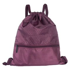 Portable Drawstring Backpack Large Capacity Travel Bag with Zipper
