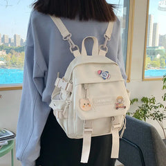Small Women's Backpack Girls School Bag Waterproof Nylon Japanese Casual