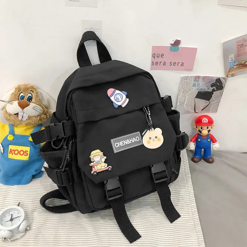 Small Women's Backpack Girls School Bag Waterproof Nylon Japanese Casual