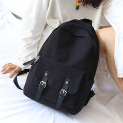 Teenagers Canvas Backpack Middle School Student Book Bags Girls Travel