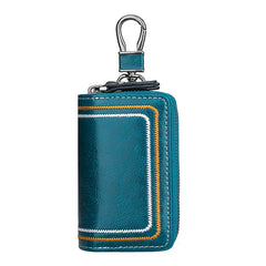 Leather Car Key Holder with Double Protection Pockets