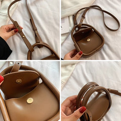 Women's Mini Handbag Portable Shoulder Bag PU Leather Square Bag