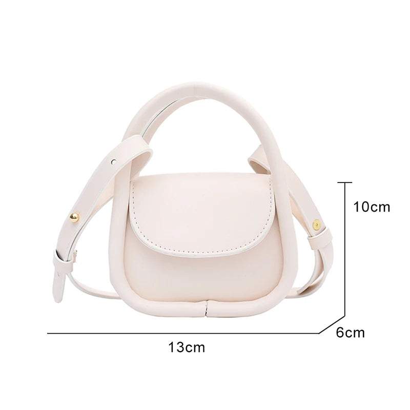 Women's Mini Handbag Portable Shoulder Bag PU Leather Square Bag