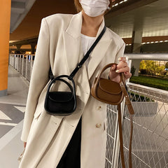 Women's Mini Handbag Portable Shoulder Bag PU Leather Square Bag