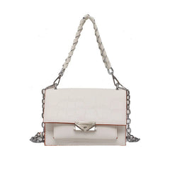 Stone Pattern Square Bag Woven Chain Shoulder Messenger Women's Bag