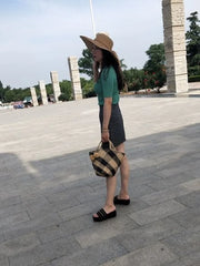 Woven Straw Beach Bag for Women