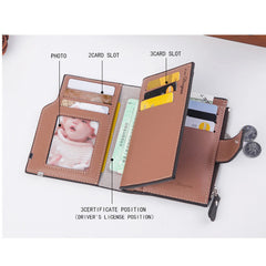 Mens Canvas Wallet Multifunction Purse Many Pocket